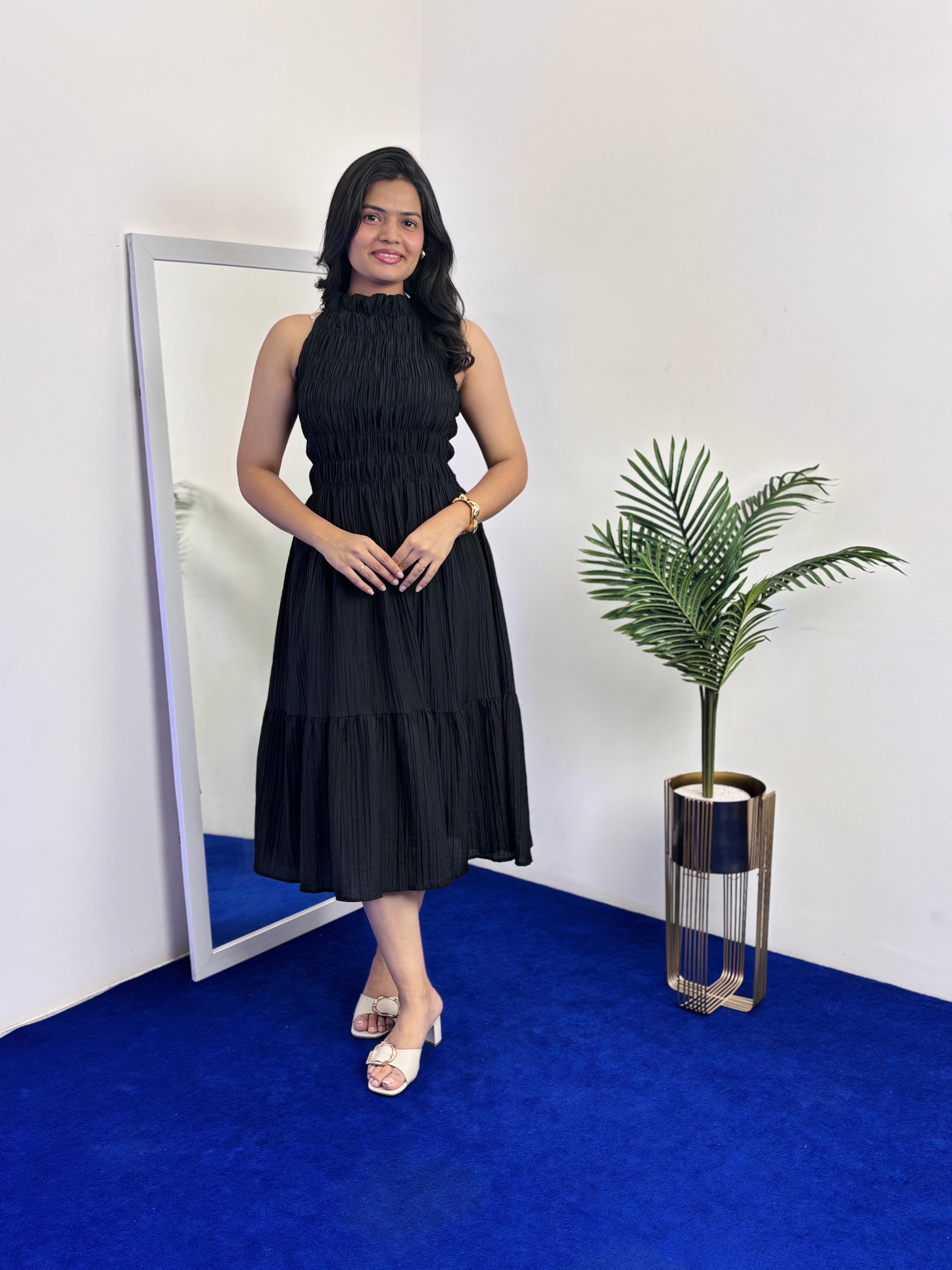 Smocked Sleeveless Tiered Dress