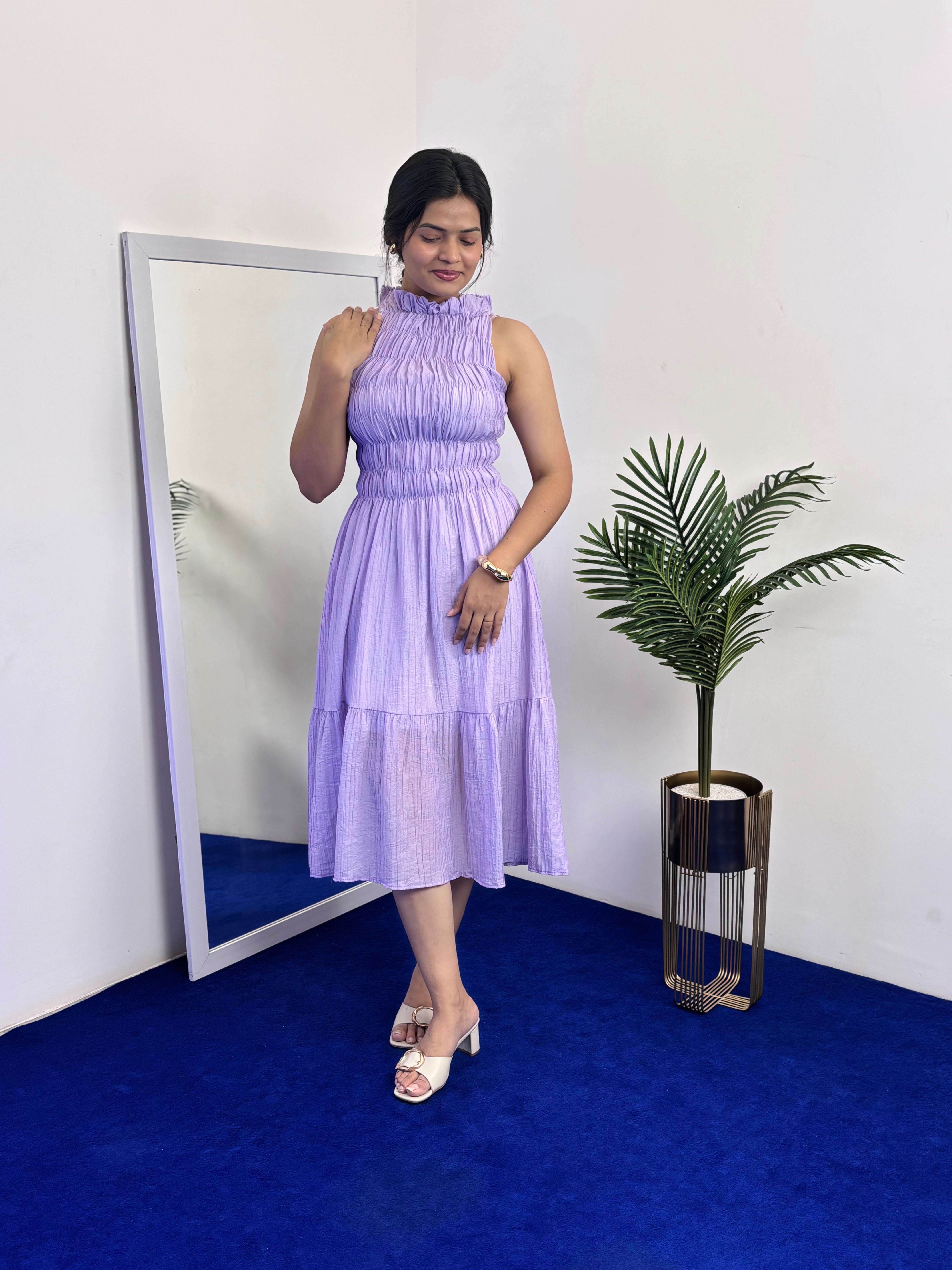 Smocked Sleeveless Tiered Dress