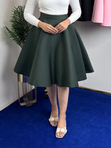 Flared Scuba Skirt - Solid
