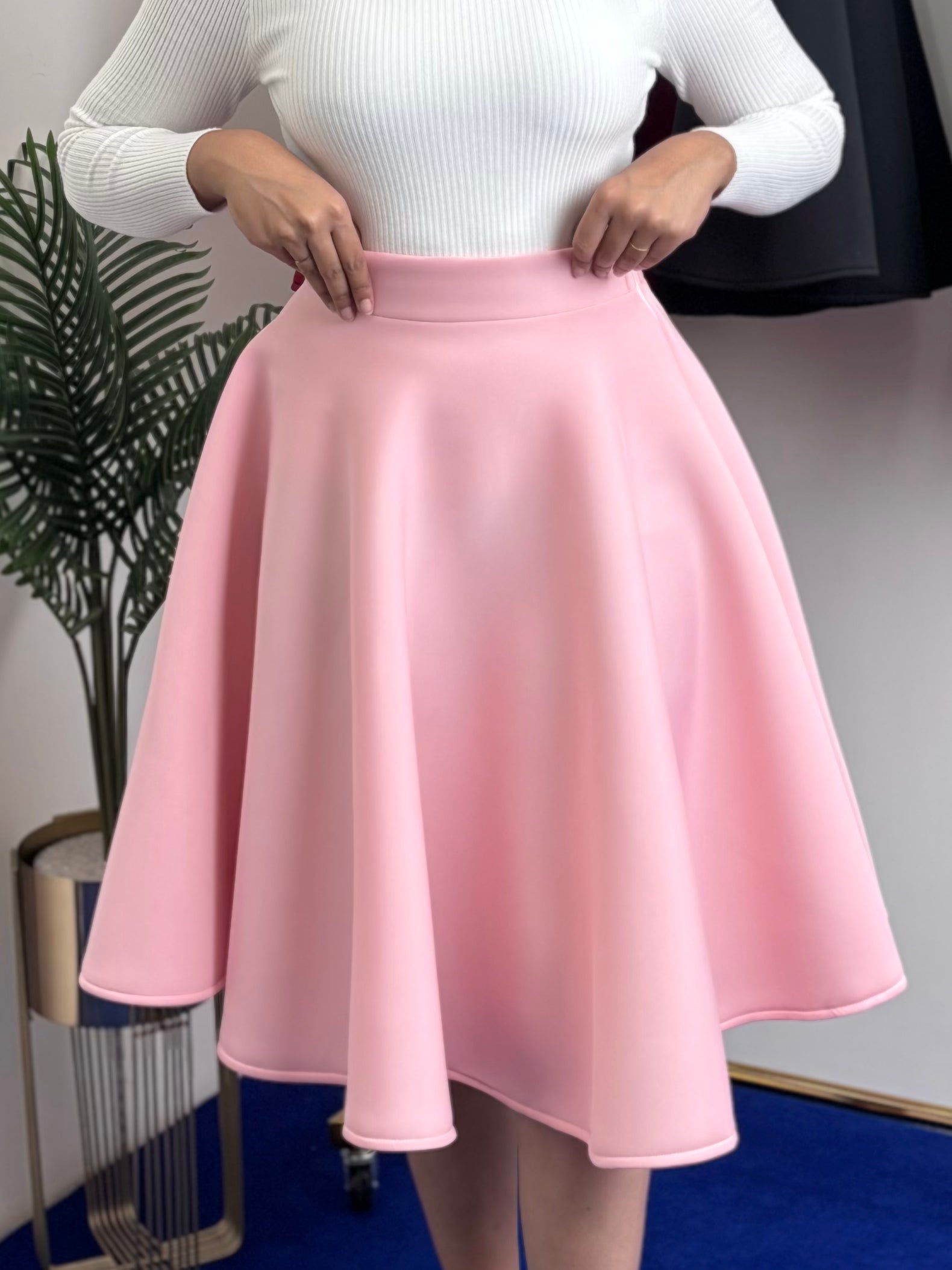 Flared Scuba Skirt - Solid