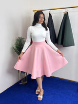 Flared Scuba Skirt - Solid