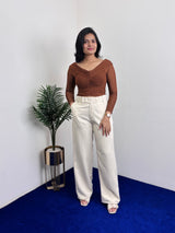 Off Shoulder Full Sleeve Crop Top