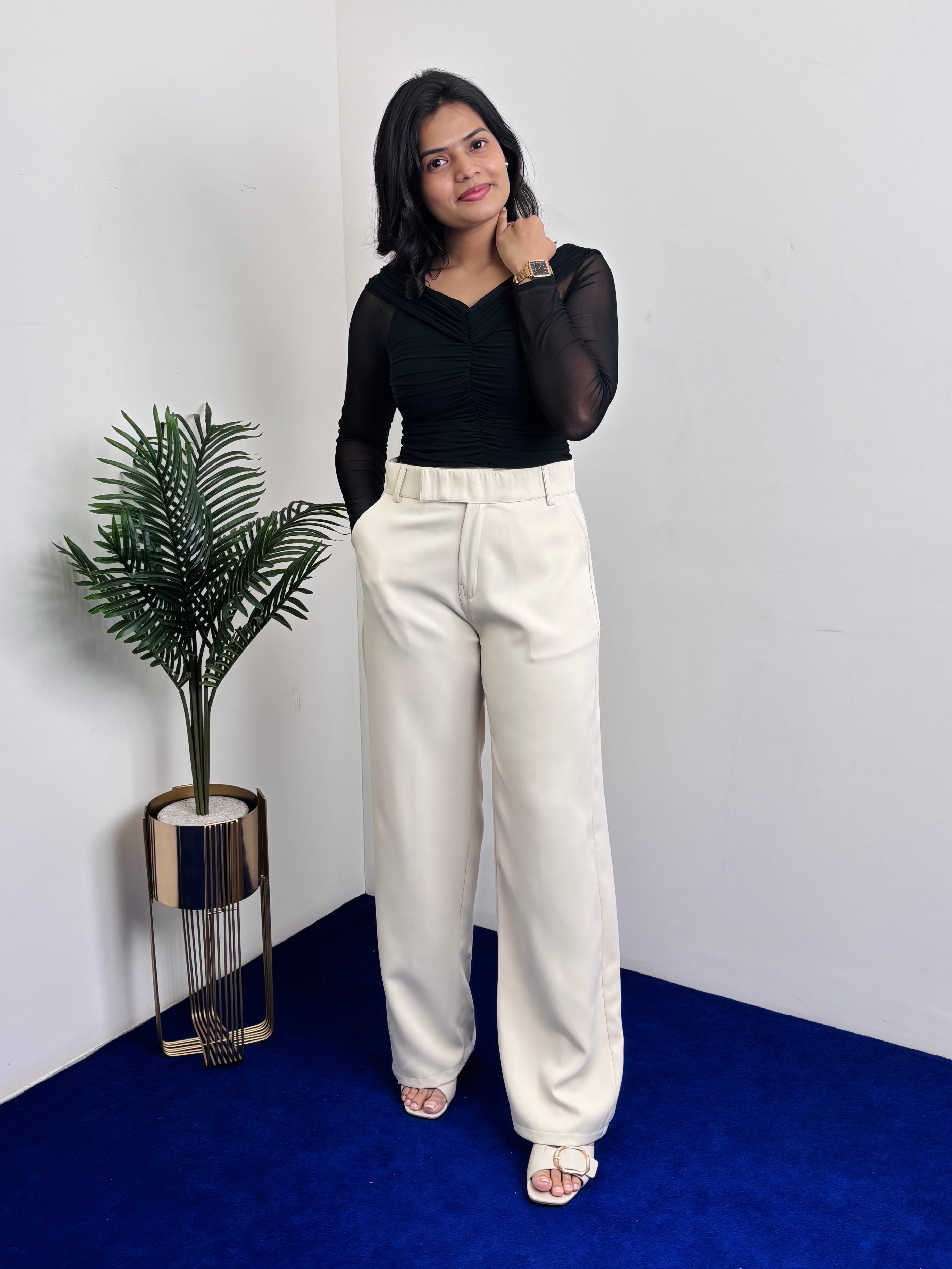 Off Shoulder Full Sleeve Crop Top